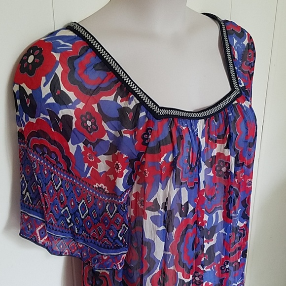 Lucky Brand Tops - Lucky Brand graphic print sheer blouse